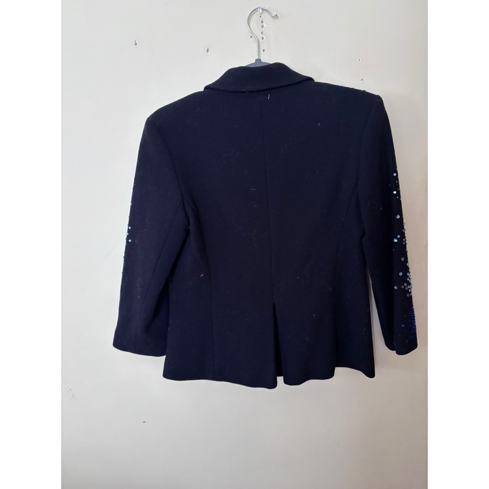 Libertine Autre Marque Navy Blue Embellished Wool Crepe Blazer size small - Picture 3 of 5